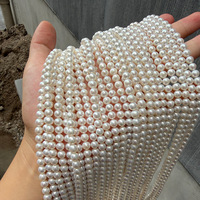 Perles d'eau douce naturelles semi-rondes de 5-6 mm, qualité 2A, origine Chine, brin semi-finie pour DIY, environ 39 cm de long, 70