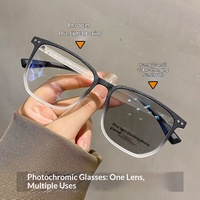 Lunettes de vue anti-lumière bleue à verres photochromiques, unisexe, ultra-légères, style rétro coréen, monture carrée tendance