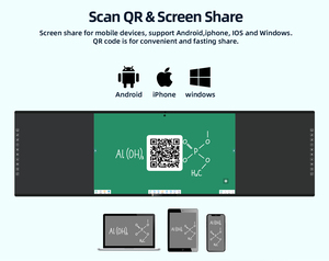 <span class=keywords><strong>Tableau</strong></span> interactif intelligent 3-en-1 de 75 pouces avec écran LED 4K, <span class=keywords><strong>tableau</strong></span> <span class=keywords><strong>noir</strong></span> nano interactif coulissant et magnétique pour écriture latérale en classe - Product Image 2