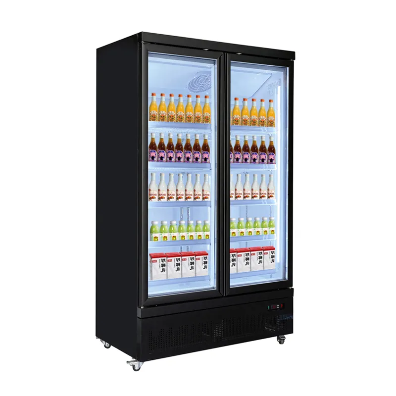 Kommerzieller Kühler aufrecht Kühlschrank Glastür Soft Drink Showcase Display Kühlschrank