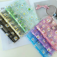 Álbum de Fotos Transparente de PVC con Anillas y 6 Agujeros, Estilo Coreano, para Tarjetas, Regalo, con un Botón, al por Mayor, RUNDA, A5 A6 Daisy Macaron