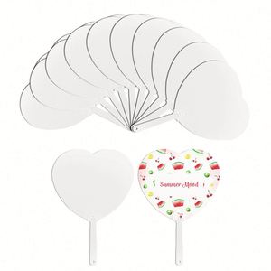 Éventails portables en plastique PET vierges imprimés recto-verso pour sublimation, vente en gros, pour fêtes et loisirs créatifs - Product Image 4