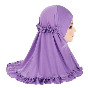 Último Hijab personalizado de Malasia para niños, hiyab liso musulmán ligero, suave, Premium, Falbala, con volantes, hiyab instantáneo, bufanda Bergo - Product Image 5
