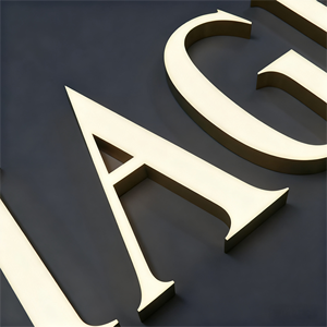 Tùy chỉnh 3D <span class=keywords><strong>LED</strong></span> chữ kênh Trắng Acrylic phía trước với chải vàng bên chiếu sáng dấu hiệu cho cửa hàng quảng cáo chiếu sáng - Product Image 4