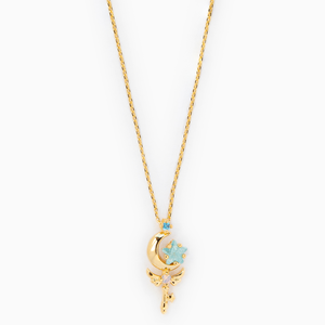Collier <span class=keywords><strong>Sailor</strong></span> <span class=keywords><strong>Moon</strong></span> pour filles, plaqué or 18 carats, haute qualité, étoile, lune, <span class=keywords><strong>baguette</strong></span> magique avec charme en zircon, chaîne de collier, style tendance - Product Image 1