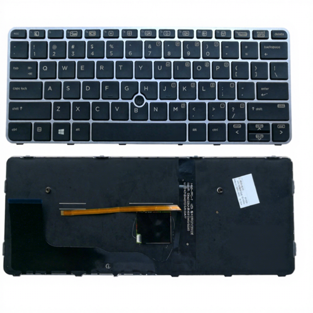 US Backlit Laptop Keyboard for HP EliteBook 820 G3 G4 725 G3 G4 HPM14N33USJ930 New Black Keyboard with Trackpoint Silver Frame