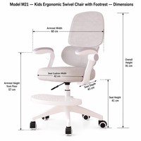Chaise d'étude ergonomique pour enfants à verrouillage automatique, avec dossier et siège réglables dans 3 directions, et repose-pieds, idéale pour la maison et l'école