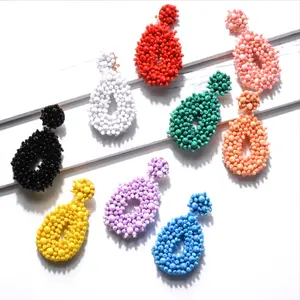 Handgemachte Harz Perlen Tropfen Ohrringe für Frauen Boho Handmade Perlen Statement Dangle Ohrringe Schmuck