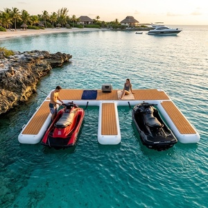 Dock gonflable en tissu Drop Stitch pour bateau à moteur et <span class=keywords><strong>jet</strong></span> <span class=keywords><strong>ski</strong></span>, quai flottant gonflable en forme de E pour <span class=keywords><strong>jet</strong></span> <span class=keywords><strong>ski</strong></span> - Product Image 1