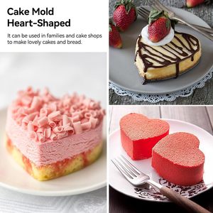 Sartén con forma de corazón, Mini molde antiadherente para pasteles de acero al carbono, molde para hornear de hojalata queso, pan, bandeja de gelatina - Product Image 6