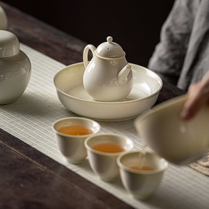 Celadon Glaze Small Teapot Porcelain Round Handheld With Lid For Kung Fu <b>Tea</b> <b>Set</b> - Product Image 3