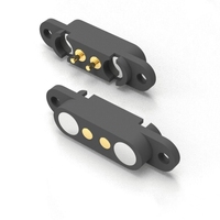 Connecteur magnétique XIANKUN en laiton à 2 broches, pas de 2,8 mm, avec trou de positionnement - Prise de charge Pogo Pin pour bracelet de montre connectée