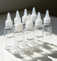 Bouteille compte-gouttes vide en plastique de 50/100 ml, flacon compressible vide pour produits nettoyants et cosmétiques, avec bouchon à vis, sérigraphie