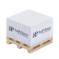Bloc-notes autocollants personnalisés en forme de cube avec plateau en bois, impression de logo d'entreprise, bloc-notes à feuilles détachables