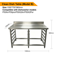 Plan de travail en acier inoxydable épaissi pour lave-vaisselle commercial, table de travail/lave-vaisselle de cuisine personnalisée pour restaurant P50 P60