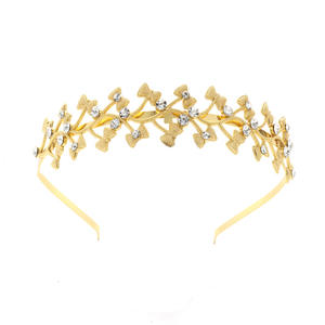 Vente en gros de bijoux en cristal de feuille de Noël évidée couronne de mariée bandeau de fée de fête de mariage diadème - Product Image 3