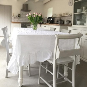Customizable Size <b>Linen</b> <b>Table</b> <b>Cloth</b> for Hotel Dining Room Restaurant Natural Ruffle <b>Linen</b> Tablecloth Flounce Home Wholesale - Product Image 3