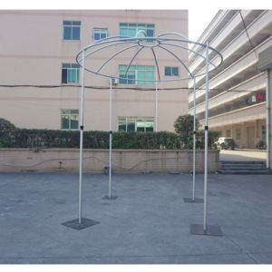 Sistema de Tubos y Cortinas Redondos Ajustables de Aluminio Plateado para Stands de Ferias Comerciales - Product Image 3