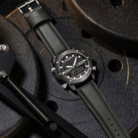 NAVIFORCE Officiel 9294 Montre Homme à Affichage Analogique-Numérique à Quartz Lumineuse avec Fonction Double Heure Sport Décontracté