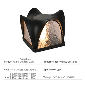 Lámpara Solar para Poste, de Acero Inoxidable y Acrílico, Estilo Nórdico, para Jardín, Puerta, <span class=keywords><strong>Pilar</strong></span>, Paisaje, Decorativa, Impermeable, LED, para Césped - Product Image 2