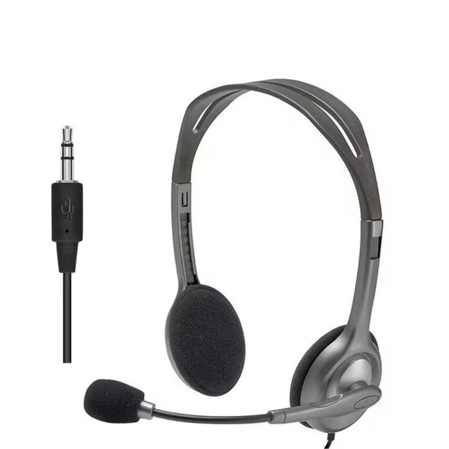 Logitech H111 Wired Headphones Stereo with Microphone 3.5mm Wired Headphones Stereo Sound Headset for Games Music PC