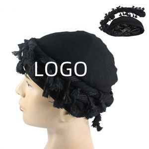 For Men Vintage Twist <b>Wraps</b> Satin Lined Turban <b>Head</b> Scarf Lightweight Tassel Beanie Hats Promotion Gift Fashion - Product Image 1