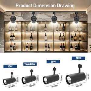 Hotel Store Home 5CCT Seleccionable 10W Htype Cct Led Track Head Track Lights 2700K 3000K 5000K 20W 30W 40W LED Track Light Housing - Product Image 2