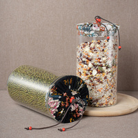 Pot de conservation en verre borosilicate transparent à large ouverture, prêt à être expédié, pour cuisine, 300 ml, 750 ml, vide, avec couvercle en bambou