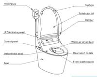 Bidet électrique intelligent en céramique, une pièce, pour salle de bains, moulage automatique, toilette, wc