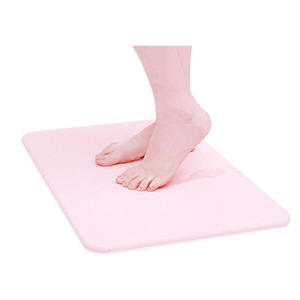 Tapis de bain rectangulaire en terre de diatomée rose uni, séchage rapide, absorbant, pour salle de bain, fabriqué à Jiangsu B013 - Product Image 4