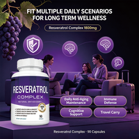 Complexe de Resvératrol 1800mg pour une vitalité quotidienne et une jeunesse durable, avec collagène et vitamine C pour soutenir la santé de la peau
