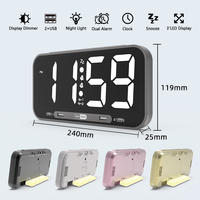 Alarme numérique Led, 3 en 1, vogue, nouveau, affichage Led, Port Usb, alarme, Wecker fourrure Kinder