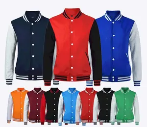 Jaket Universitas pria ukuran Plus grosir jaket varsity polos logo kustom jaket varsity pria huruf polos untuk pria