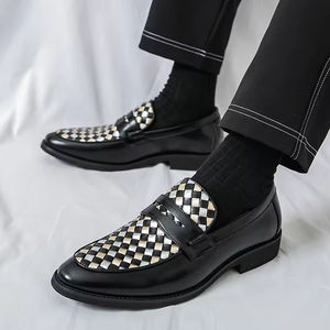 Zapatos Oxford de Alta Calidad para Hombre, Formales de Negocios, de Cuero Genuino, con Cierre de Cordones, Diseño Evergreen, Sensación de Alta Gama, de Una Pieza - Product Image 1