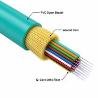 Kabel Serat Optik Multimode OM4 12 Inti untuk Dalam Ruangan dengan Jaket PVC untuk FTTH, Pusat Data, dan Kabel LAN 1m