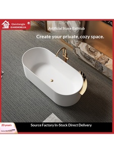 Nouvelle <span class=keywords><strong>baignoire</strong></span> en pierre artificielle 2025, température constante, forme en arc, autoportante, pour la maison, l'hôtel, l'hébergement, petit appartement, <span class=keywords><strong>niche</strong></span> 6BM - Product Image 1