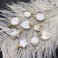 Pendentif en perle de culture d'eau douce véritable, forme cœur, étoile, pièce de monnaie, trèfle, bijou fantaisie