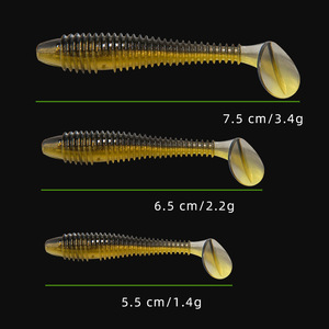 Señuelo de Pesca de PVC Suave de Doble Color con Cola en T de Alta Calidad OEM para Pesca de Lubina, Perca y Pez Mandarín en Ríos, Lagos y Agua Dulce/Salada - Product Image 5
