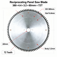 Lame de scie circulaire industrielle en carbure de 380 mm 72 dents pour machines à bois électroniques, personnalisable OEM