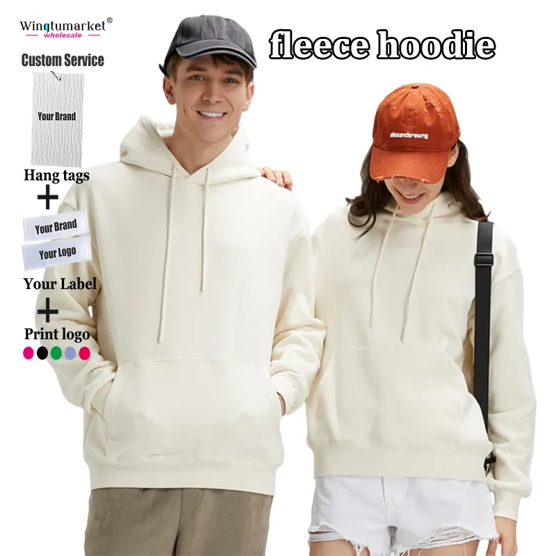 Winter 680gsm Hoodies Vrouwen Print Grafische Capuchon Sweatshirt Mannen Gekamd Katoen Blanco Dikke Fleece Hoodie Voor Vrouwen