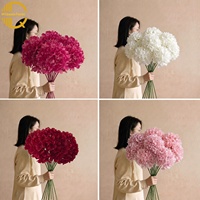 Bouquet d'hortensias artificiels rose poudré style INS, décoration florale pour arrière-plan de scène de mariage et allée centrale