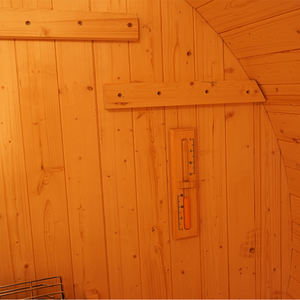Sauna rond durable en forme de baril, hammam extérieur, matériaux écologiques pour le bien-être, sauna extérieur en forme de baril avec vue panoramique - Product Image 6