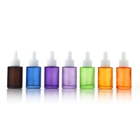 De luxe 1oz 30ml 2oz 60ml Épais Cylindre Coloré Rouge Bleu Jaune Ambre Rose Givré Verre Sérum Flacon compte-gouttes