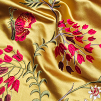 Tissu de rideau, fournisseur de tissu damassé, motif brodé orné, matériau de draperie décoratif de luxe pour salon et chambre à coucher