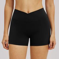 Shorts de yoga croisés aux genoux, moulants et brossés, pour le fitness, le cyclisme en extérieur et la course à pied