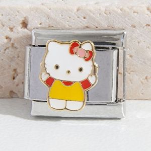 Cute Cartoon Pattern Italian Modular Bracelet <b>Titanium</b> Steel <b>Chain</b> Women's Jewelry Gift Charm Set - Product Image 3