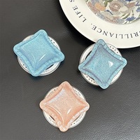 Support de téléphone créatif en résine 3D carré, style coréen, support de bureau, support de bague, magnétique télescopique, décoration pour fille