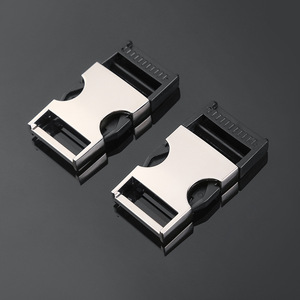 Metal Side Release Buckles Silver Black Durable For Bags Adjustable <b>Webbing</b> Buckles - Product Image 1