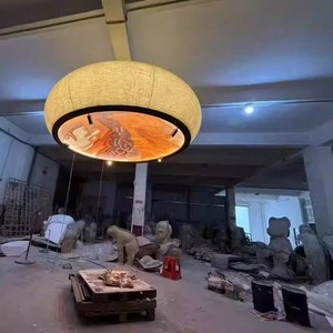 Chinese Style Round Chandelier Hand Painted <b>Led</b> <b>Light</b> 220V For Hotel Lobby Dining Room - Product Image 1