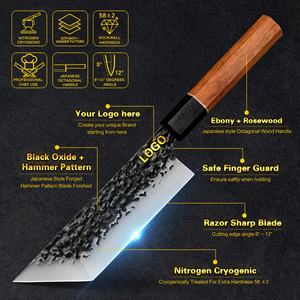 Manche octogonal japonais 7 pouces acier forgé martelé noir Deba <span class=keywords><strong>Sushi</strong></span> Sashimi Master Usuba couteau acheter pour <span class=keywords><strong>restaurant</strong></span> - Product Image 3